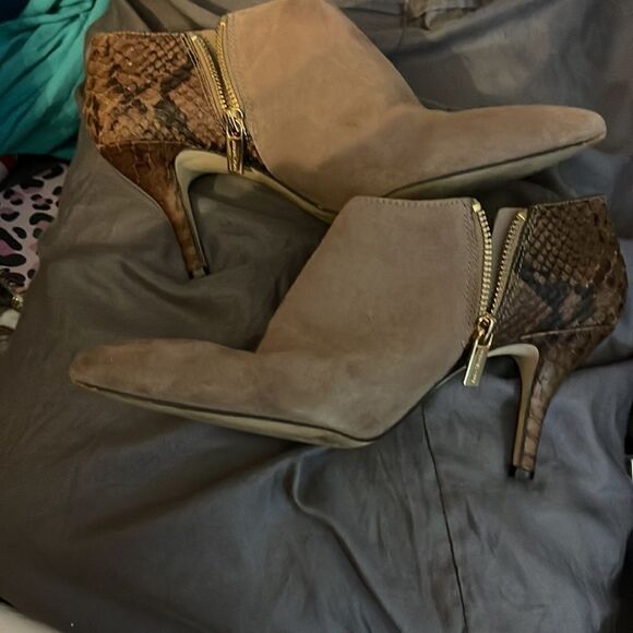 MICHAEL KORS Dawson suede & snakeskin leather  BOOTIES/boots/shoes/heels 9M - Picture 5 of 8